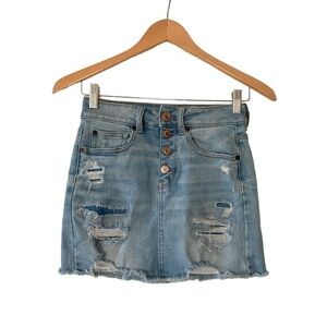 American Eagle jean skirt 0 button fly